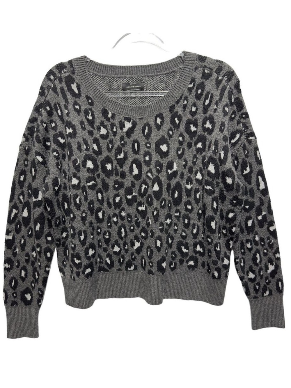 Cotton Thick Knit Cheetah Leopard Sweater Pullover Jumper